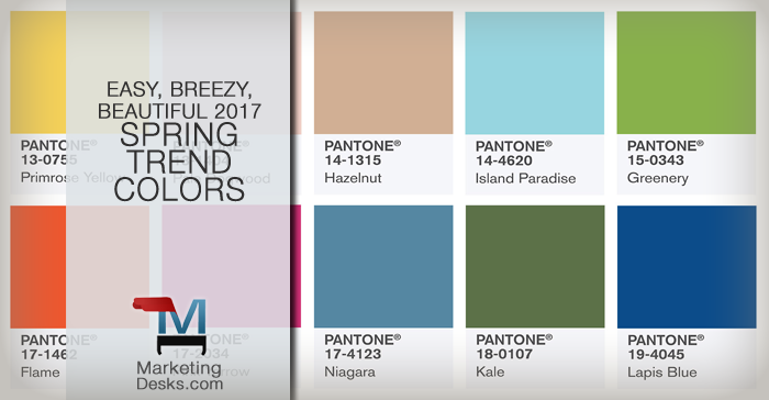 Pantone 2017 Spring Trend Colors Palette