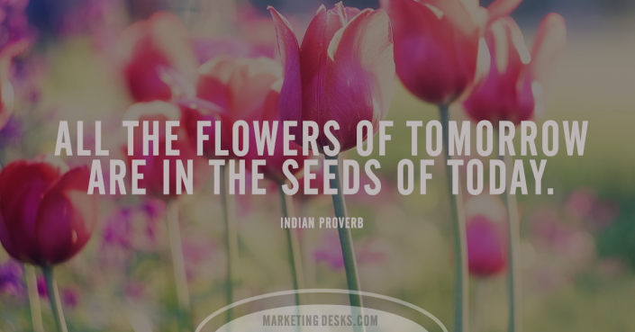 All the flowers of tomorrow are in the seeds of today - Indian Proverb